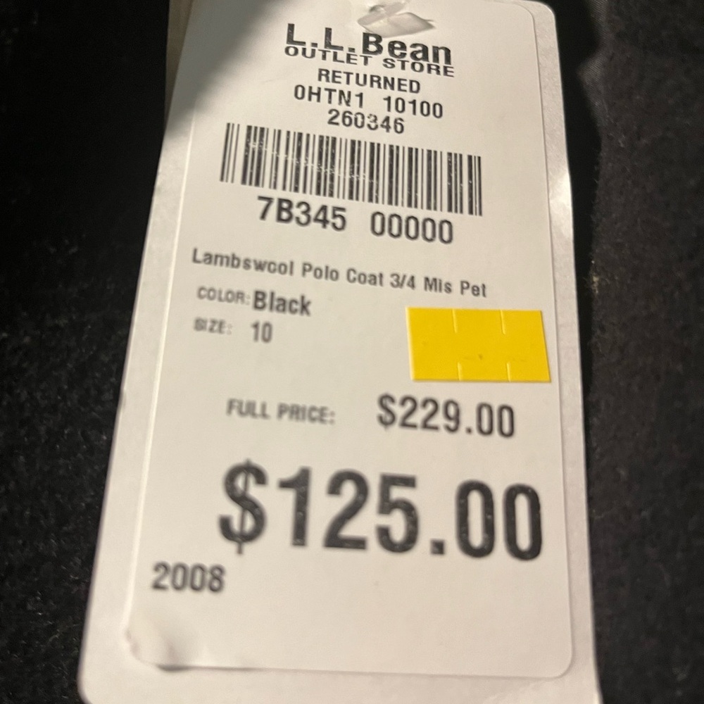 L.L. Bean Black Pea Coat - Picture 2 of 5